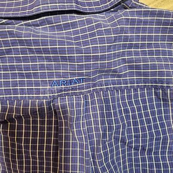 Ariat Pro Series Shirt Men’s Medium Blue Plaid Long Sleeve Button Down - Picture 11 of 11